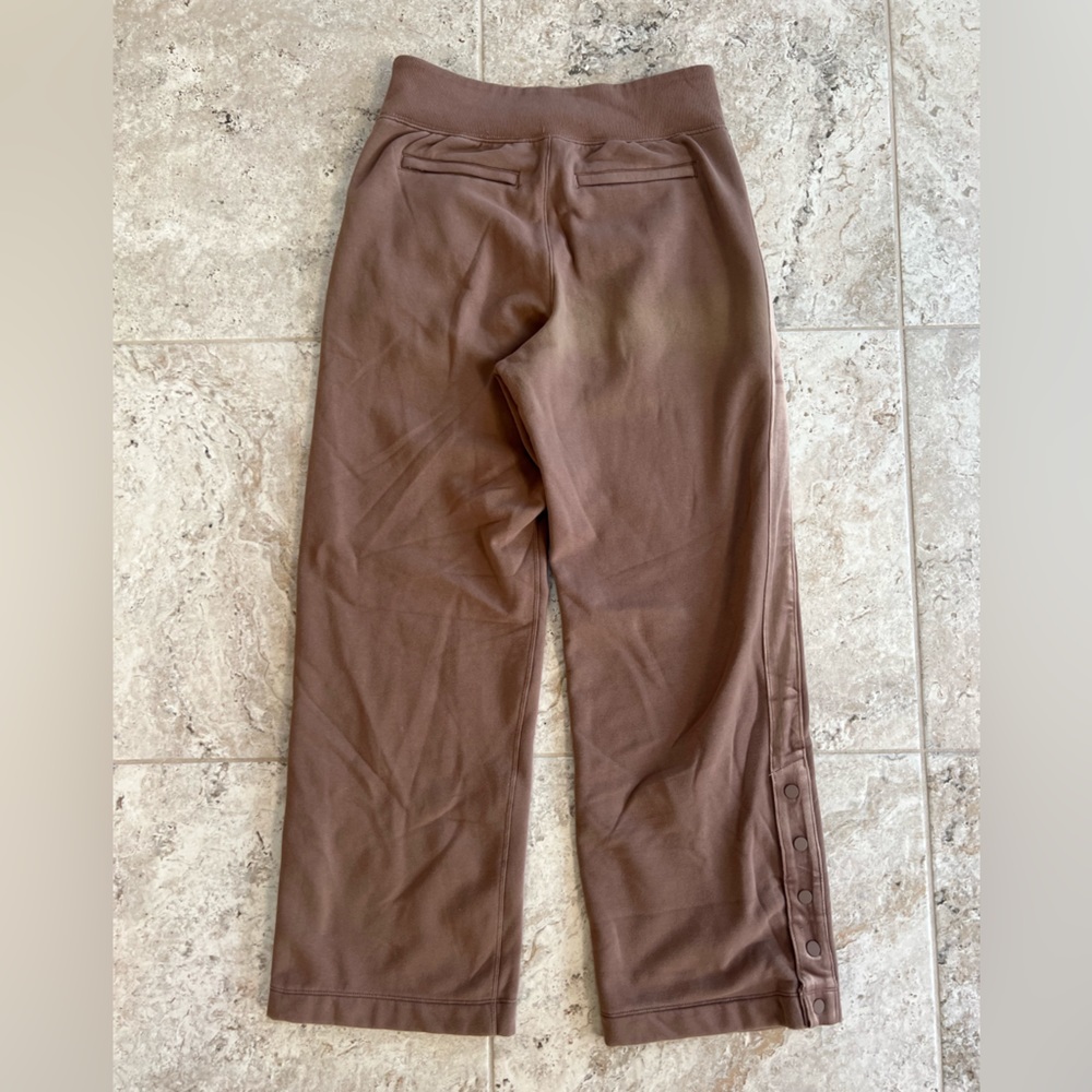 Athleta Retroplush Velvet Straight Leg Lounge Pants In Rustic Beige Brown, S - Picture 4 of 11